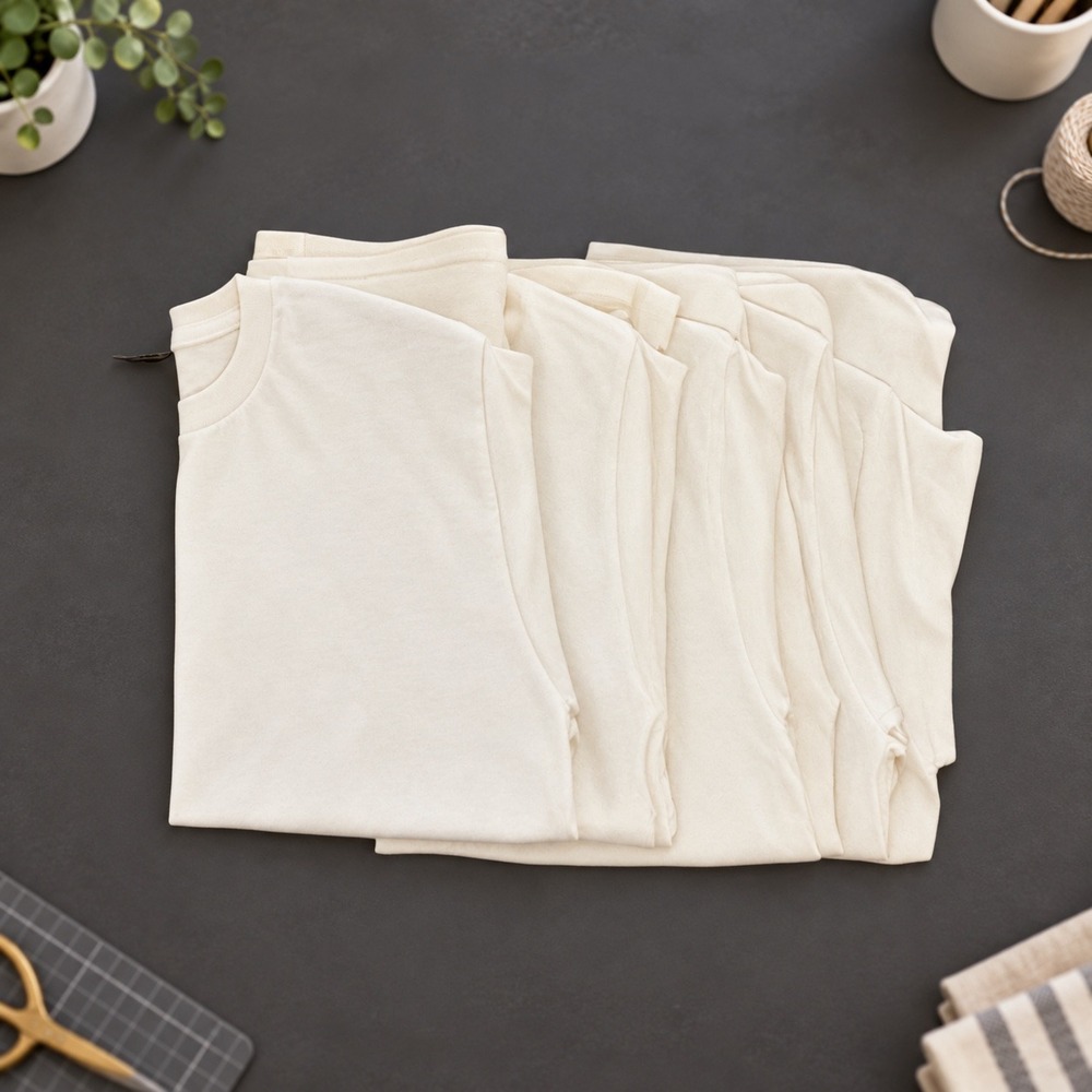 Gildan Mens White T-Shirt Set of 5 Heavy Cotton DryBlend Size Medium NWOT